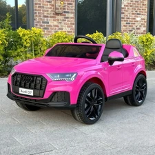 Детский электромобиль M 5796EBLR-8 розовый Audi Q7 с кожаным сиденьем